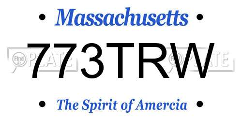 773TRW Massachusetts License Plate