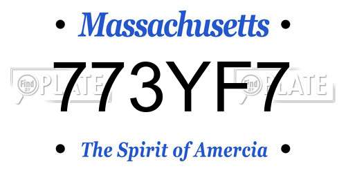 773YF7 Massachusetts License Plate