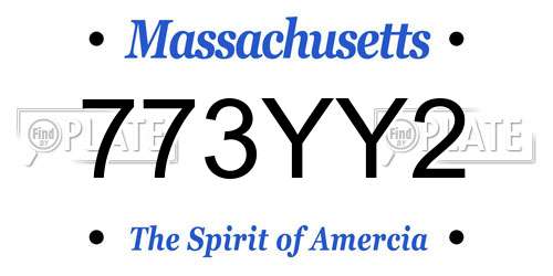 773YY2 Massachusetts License Plate