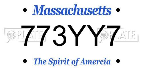 773YY7 Massachusetts License Plate