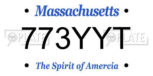 773YYT Massachusetts License Plate