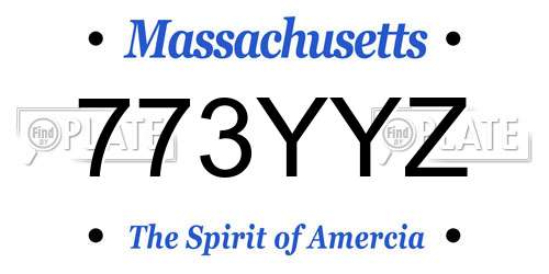 773YYZ Massachusetts License Plate