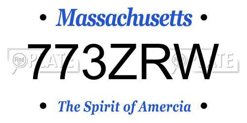 773ZRW Massachusetts License Plate