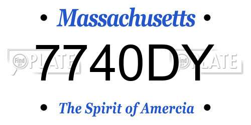7740DY Massachusetts License Plate