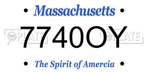 7740OY Massachusetts License Plate