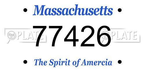 77426 Massachusetts License Plate