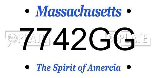 7742GG Massachusetts License Plate