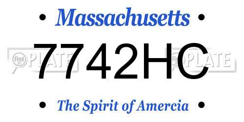 7742HC Massachusetts License Plate