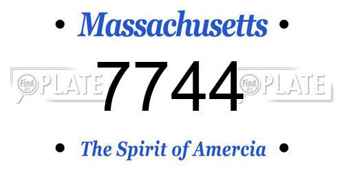 7744 Massachusetts License Plate