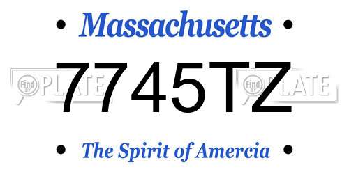 7745TZ Massachusetts License Plate