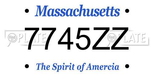 7745ZZ Massachusetts License Plate