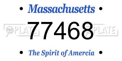 77468 Massachusetts License Plate