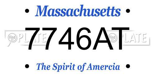7746AT Massachusetts License Plate