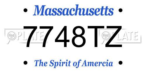 7748TZ Massachusetts License Plate