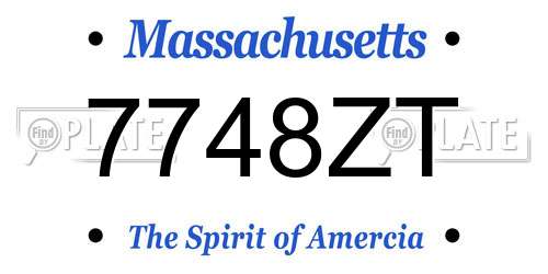 7748ZT Massachusetts License Plate