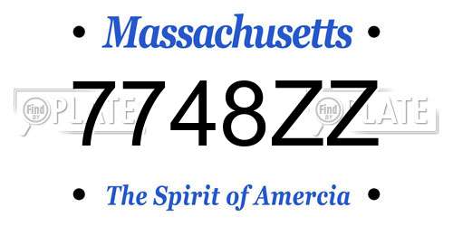 7748ZZ Massachusetts License Plate