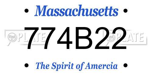 774B22 Massachusetts License Plate