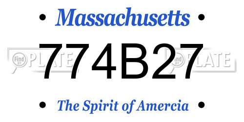 774B27 Massachusetts License Plate