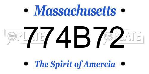 774B72 Massachusetts License Plate