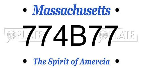 774B77 Massachusetts License Plate