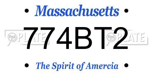 774BT2 Massachusetts License Plate