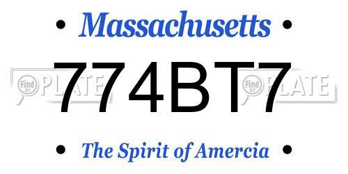 774BT7 Massachusetts License Plate