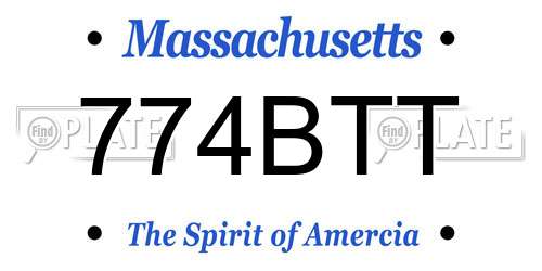774BTT Massachusetts License Plate