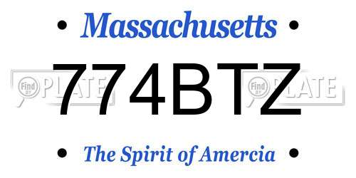 774BTZ Massachusetts License Plate
