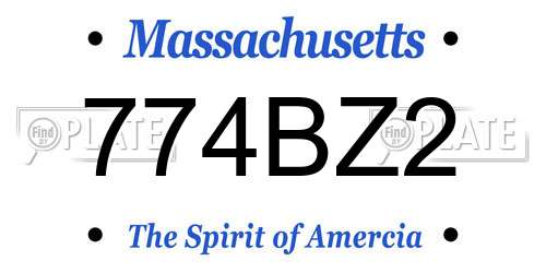 774BZ2 Massachusetts License Plate