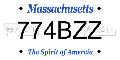 774BZZ Massachusetts License Plate