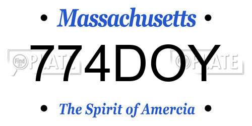 774DOY Massachusetts License Plate