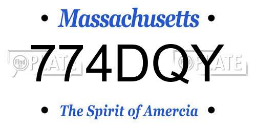 774DQY Massachusetts License Plate