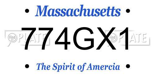 774GX1 Massachusetts License Plate