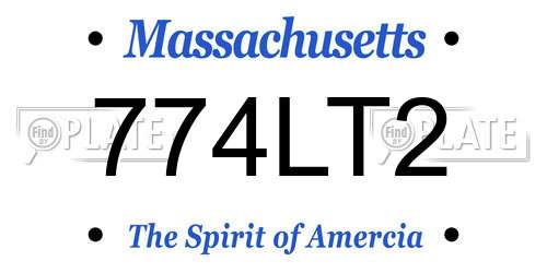 774LT2 Massachusetts License Plate