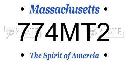 774MT2 Massachusetts License Plate