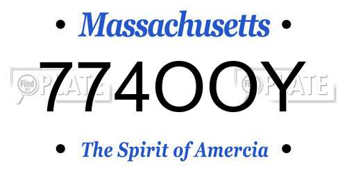 774OOY Massachusetts License Plate