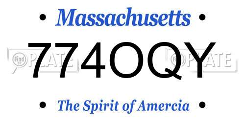 774OQY Massachusetts License Plate