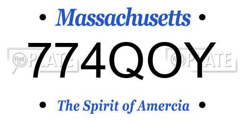 774QOY Massachusetts License Plate