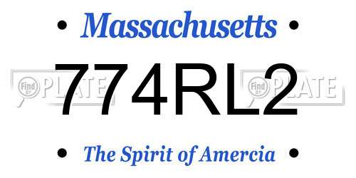 774RL2 Massachusetts License Plate
