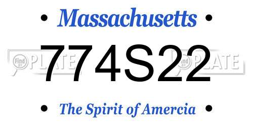 774S22 Massachusetts License Plate