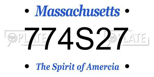 774S27 Massachusetts License Plate