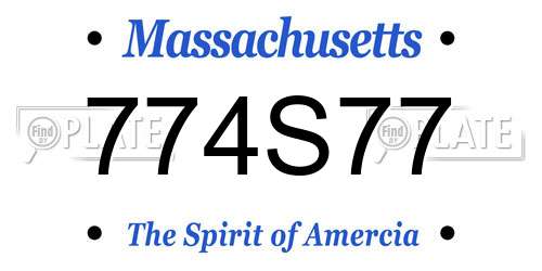 774S77 Massachusetts License Plate