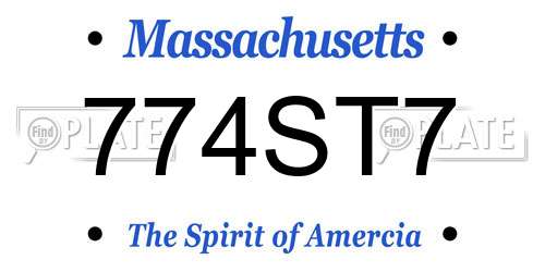 774ST7 Massachusetts License Plate