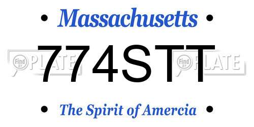 774STT Massachusetts License Plate