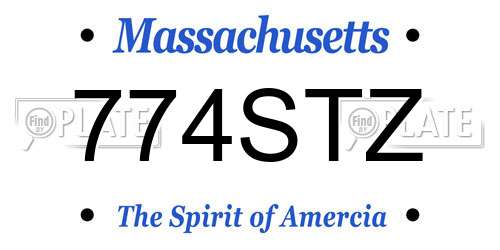 774STZ Massachusetts License Plate