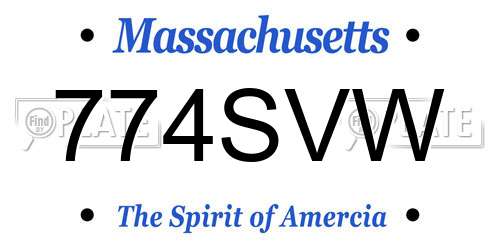 774SVW Massachusetts License Plate