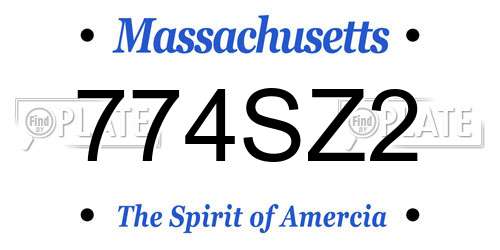774SZ2 Massachusetts License Plate