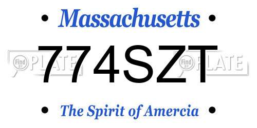 774SZT Massachusetts License Plate
