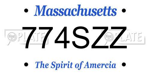 774SZZ Massachusetts License Plate