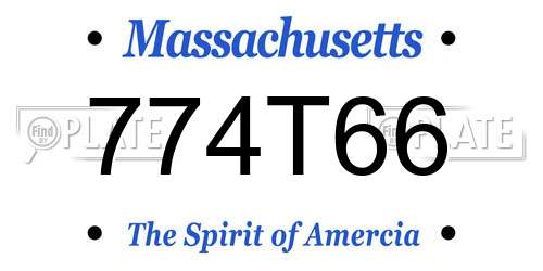 774T66 Massachusetts License Plate